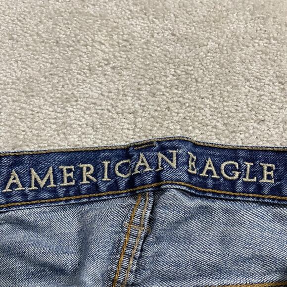 Vintage Y2K American Eagle Jeans Mens 29x32* Blue Low Loose Straight Denim - Picture 5 of 11